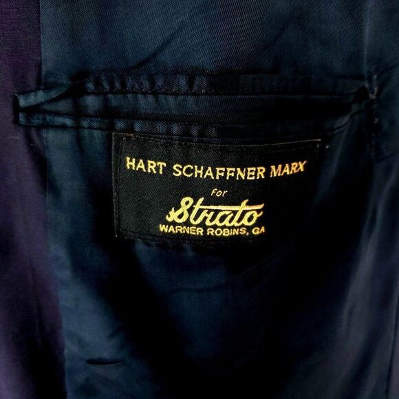 Hart Schaffner Marx Wool 2 Gold Button Blazer 42R Blue - Picture 7 of 11